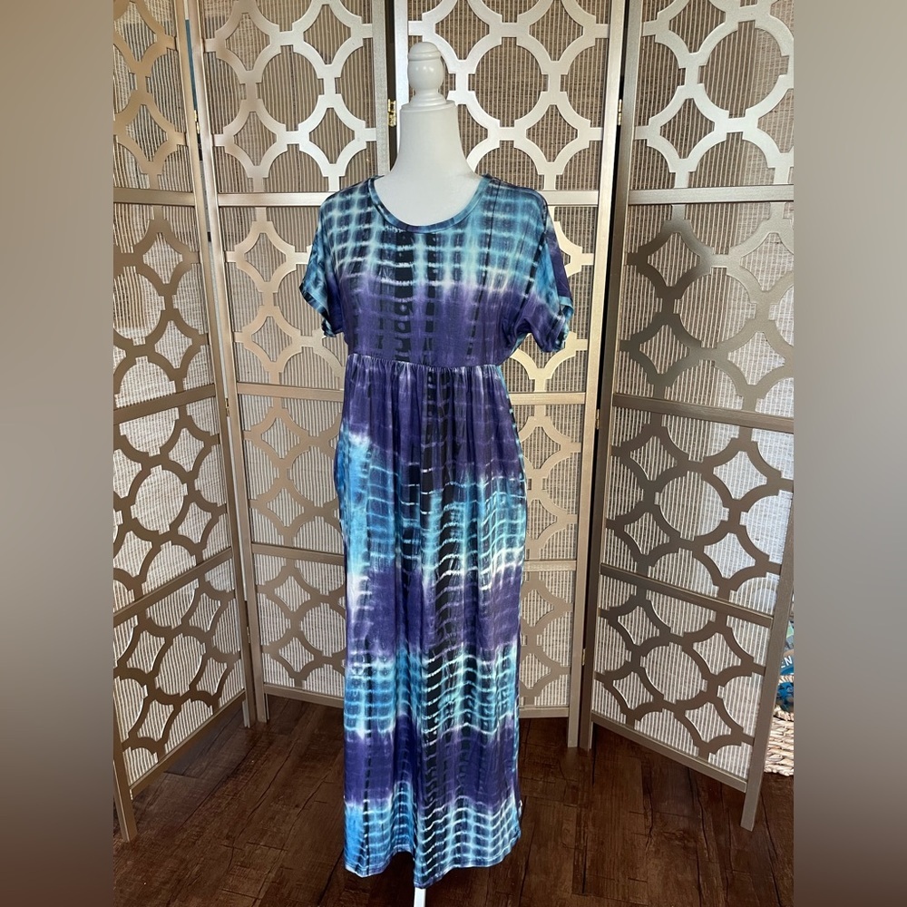NWOT | Suzanne Betro Tie Dye Maxi Dress | L - Picture 1 of 6